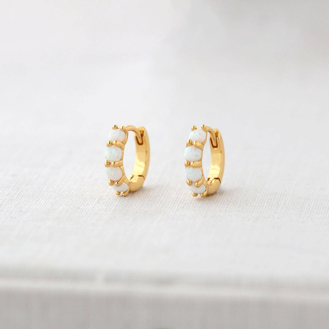 Opal Huggie Earrings