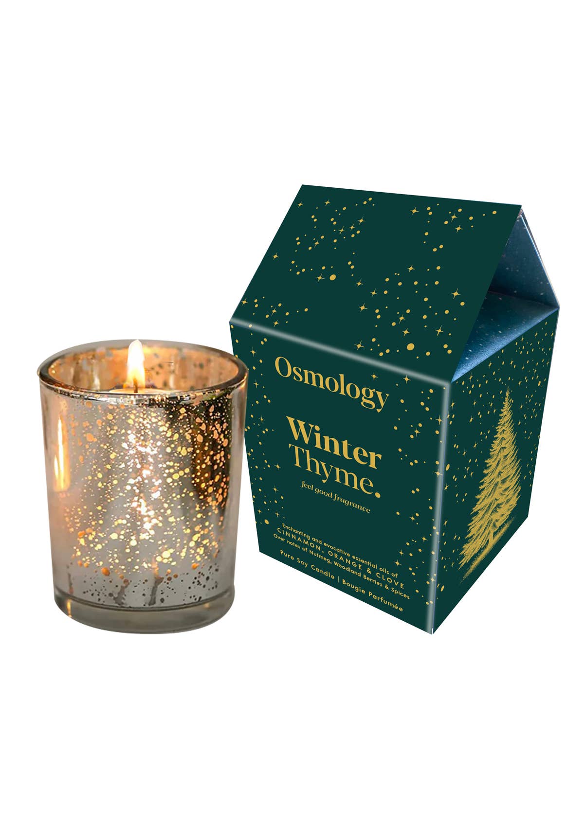 Winter Thyme Gold Candle
