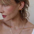 Herringbone Chain Bow Earrings