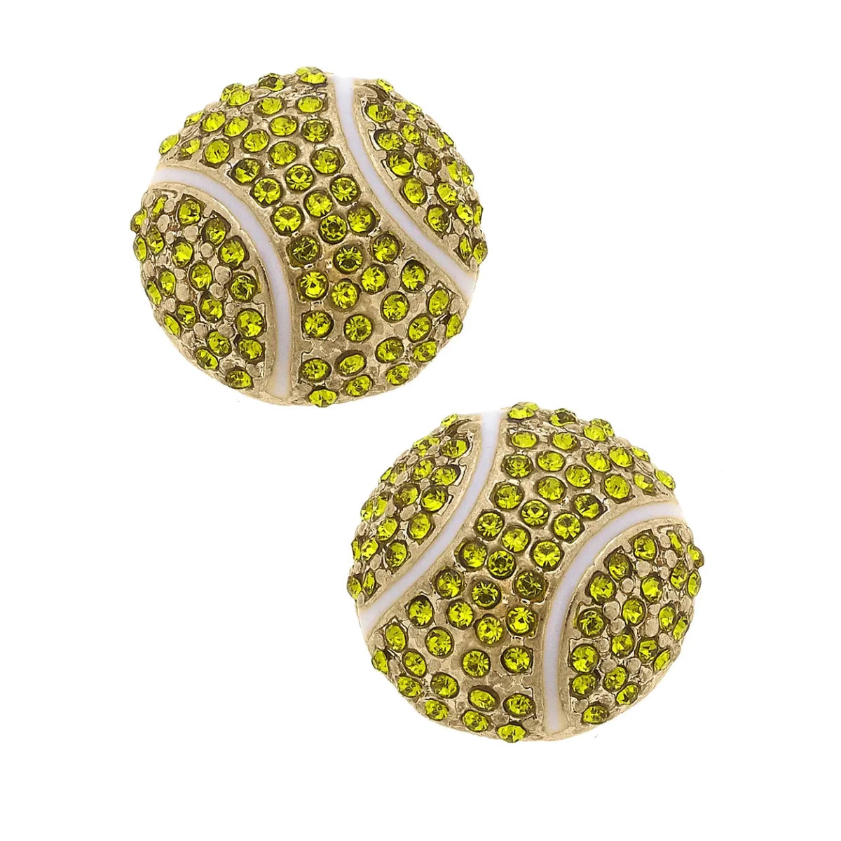 Pavé Tennis Ball Studs