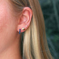 Blue Lapis Huggie Earrings