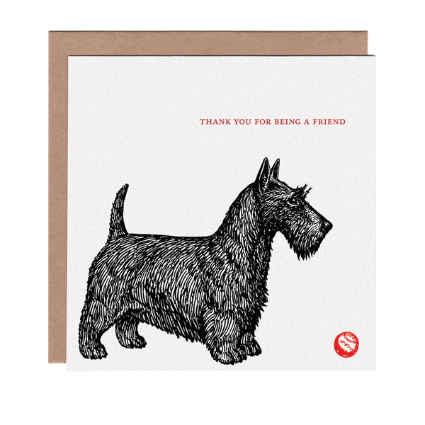Thanks For Being A Friend Scottie Dog Card