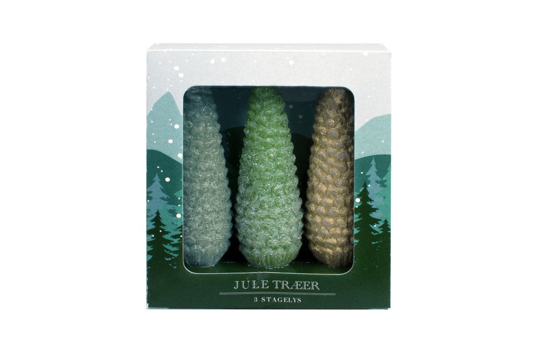 Christmas Tree Taper Candle Set