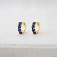 Blue Lapis Huggie Earrings