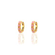 Pink Opal Huggie Earrings