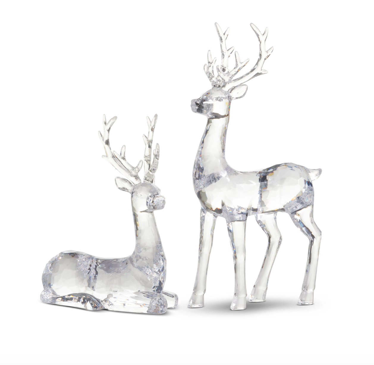 Clear Sculpted Acrylic Deer Set