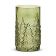 Green Glass Tree Container