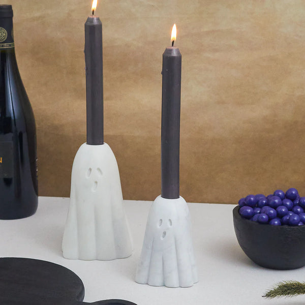 White Marble Ghost Candleholder