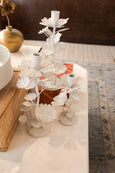White Floral Metal Candleholder