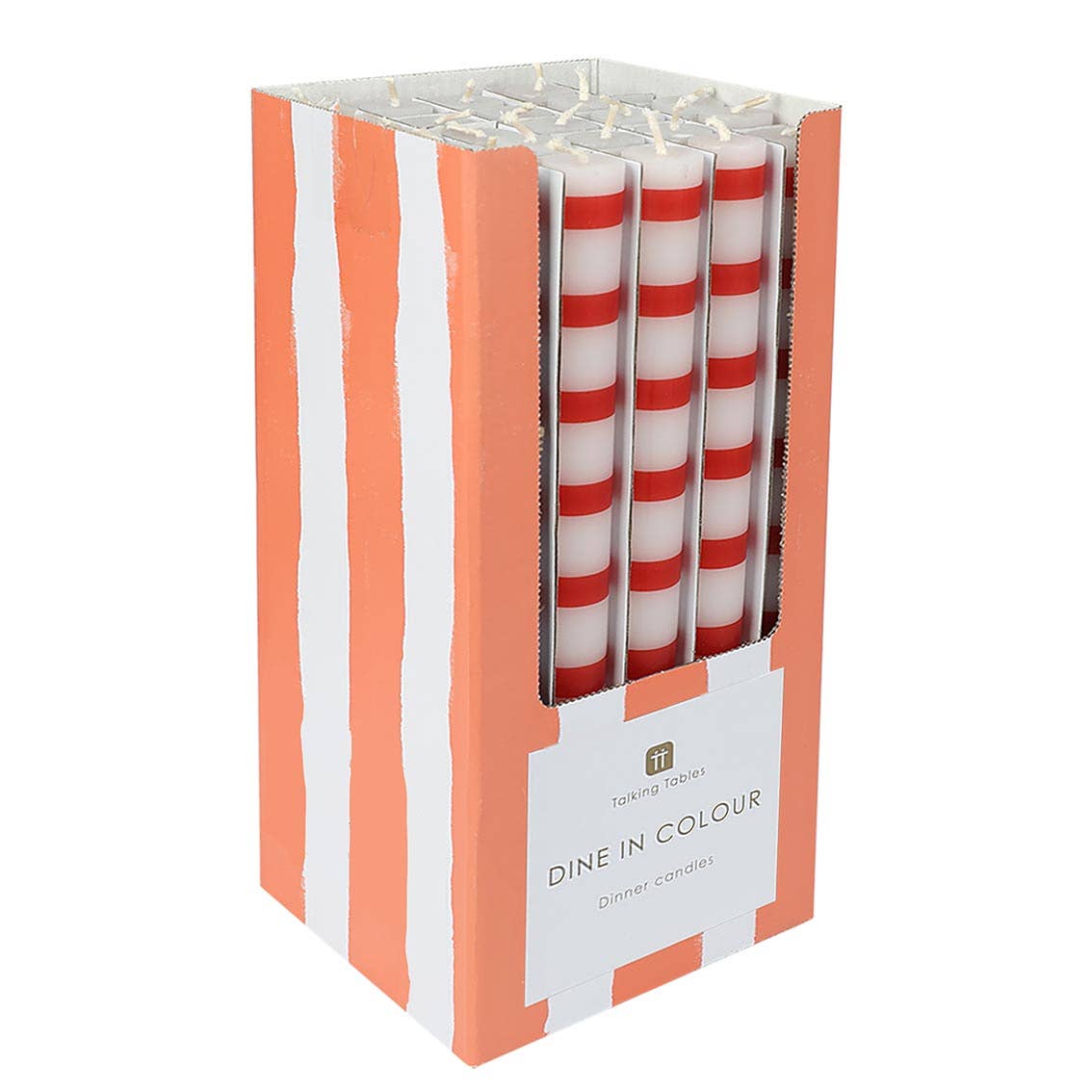 Red & White Stripe Candle