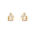 Baguette Crystal Cluster Stud Earrings