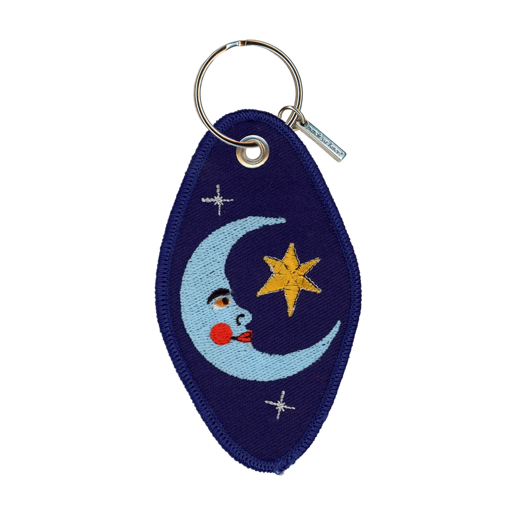 Sun and Moon  Embroidered Motel Keychain