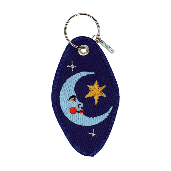 Sun and Moon  Embroidered Motel Keychain