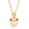 Puffed Heart on Toggle Chain Necklace