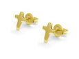 Mini Polished Cross Earrings