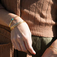 Gemstone Hammered Cuff Bracelet