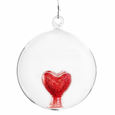 Glass Glitter Heart Ball Ornament