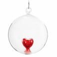 Glass Glitter Heart Ball Ornament