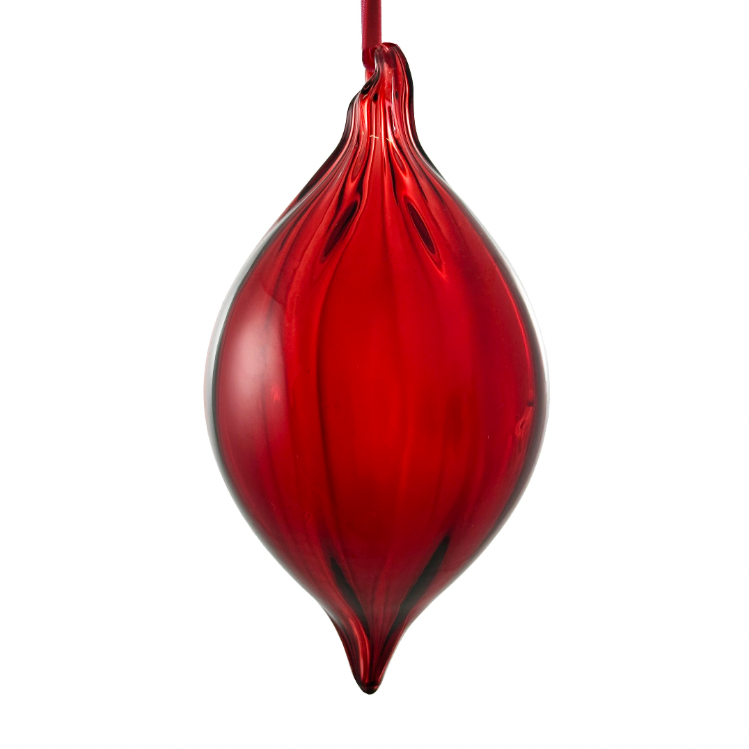 Burgundy Glass Drop Ornament