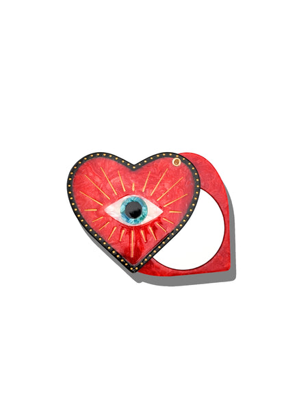 Lucky Eye Heart Compact Mirror