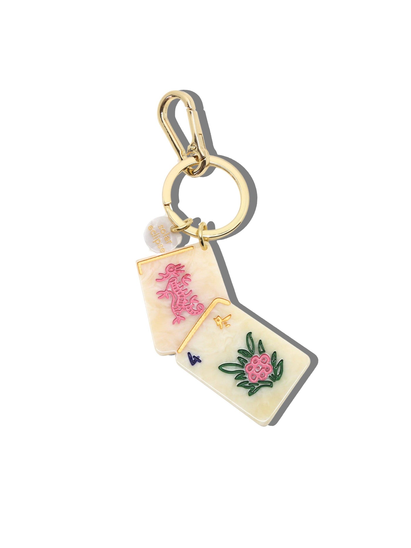 Flower Mahjong Bag Charm & Keychain