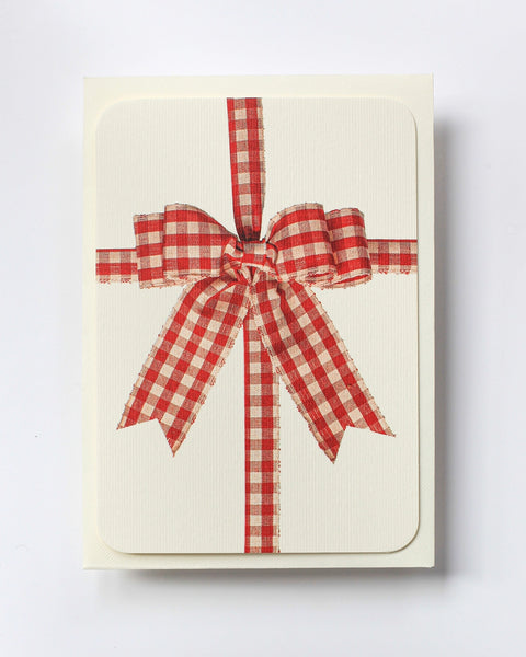 Gingham Bow Card