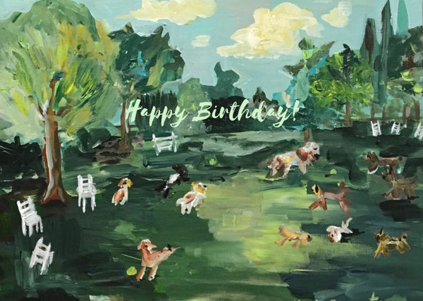Dog Park Birthday Card