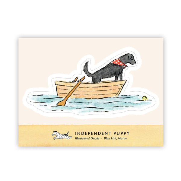 Black Lab in A Boat Sticker
