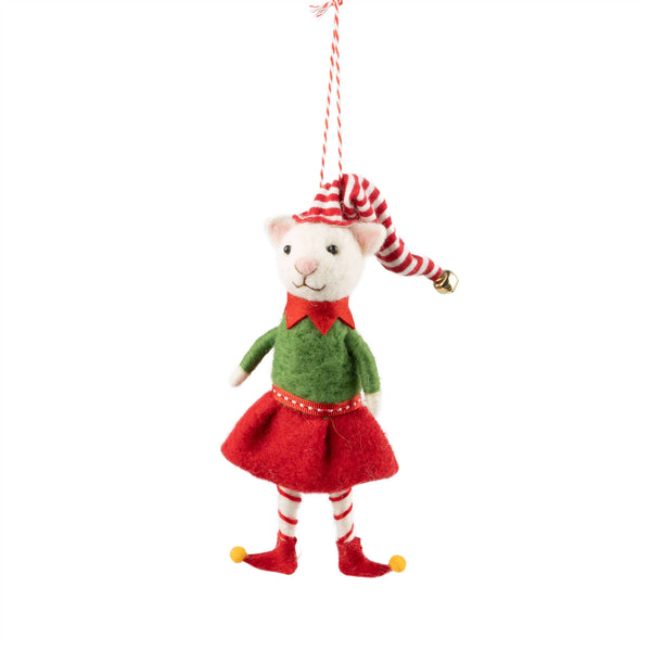 Elf Cat Felt Ornament