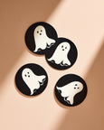 Spooky Ghost Halloween Coaster Set