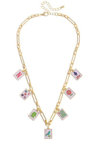 Mahjong Tile Charm Necklace