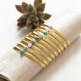 Gemstone Hammered Cuff Bracelet