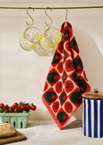 Checked Olive & Tomato Hand Towel