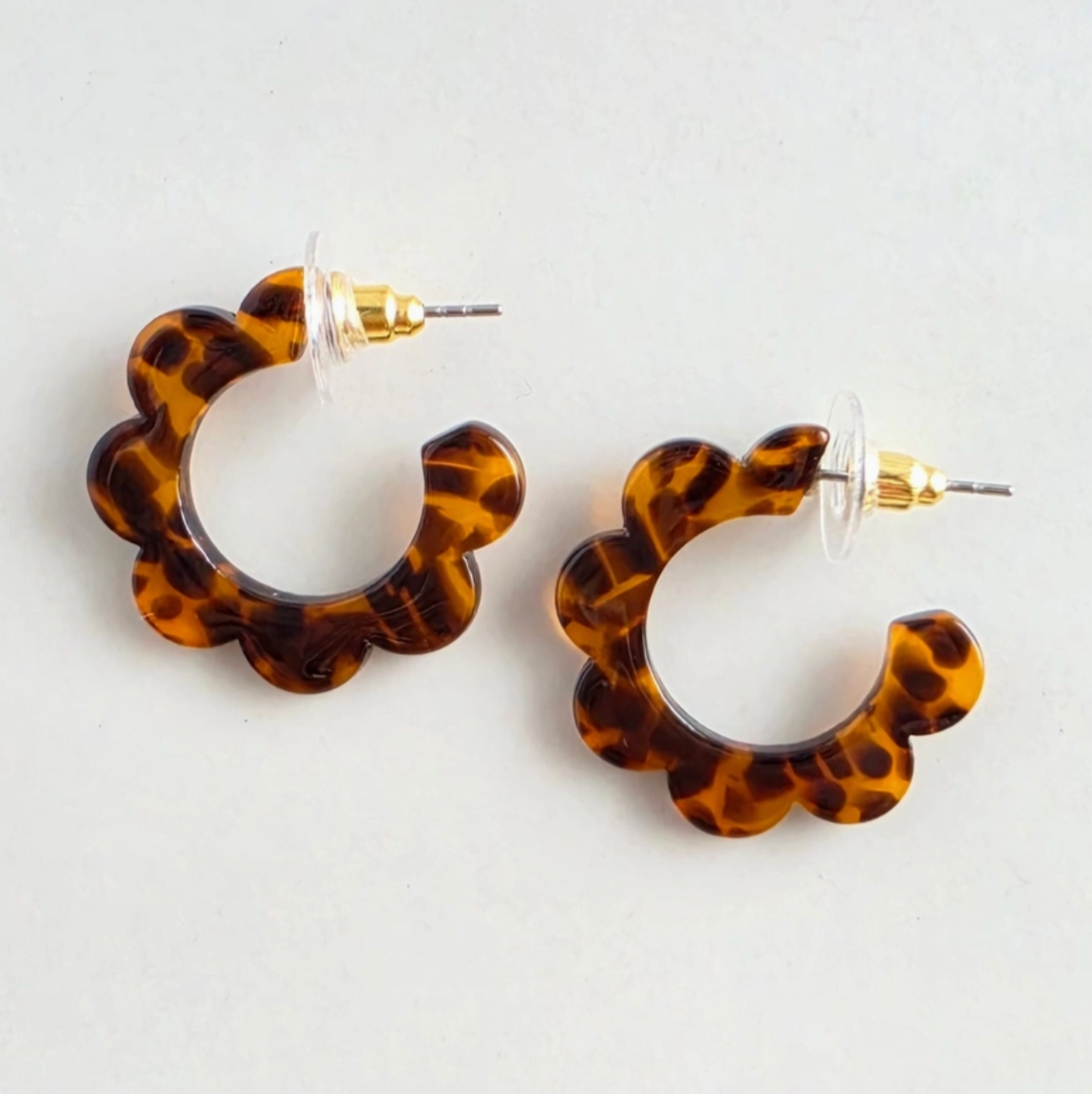 Acrylic Flora Mini Hoops