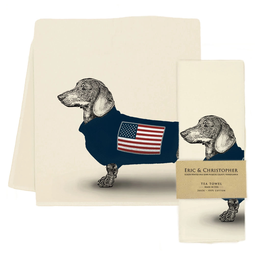 Americana Dog Tea Towel