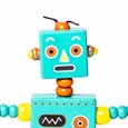 Retro Robot Push Puppet