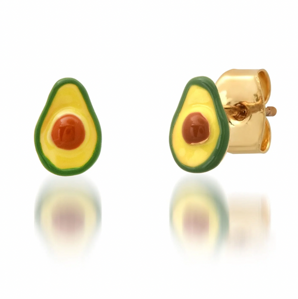 Enamel Avocado Studs