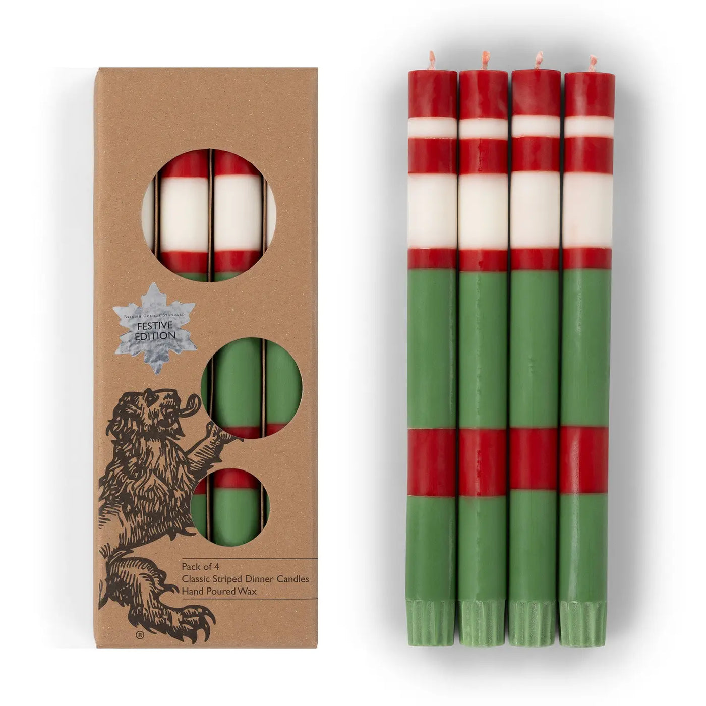 Striped Holiday Candle Set