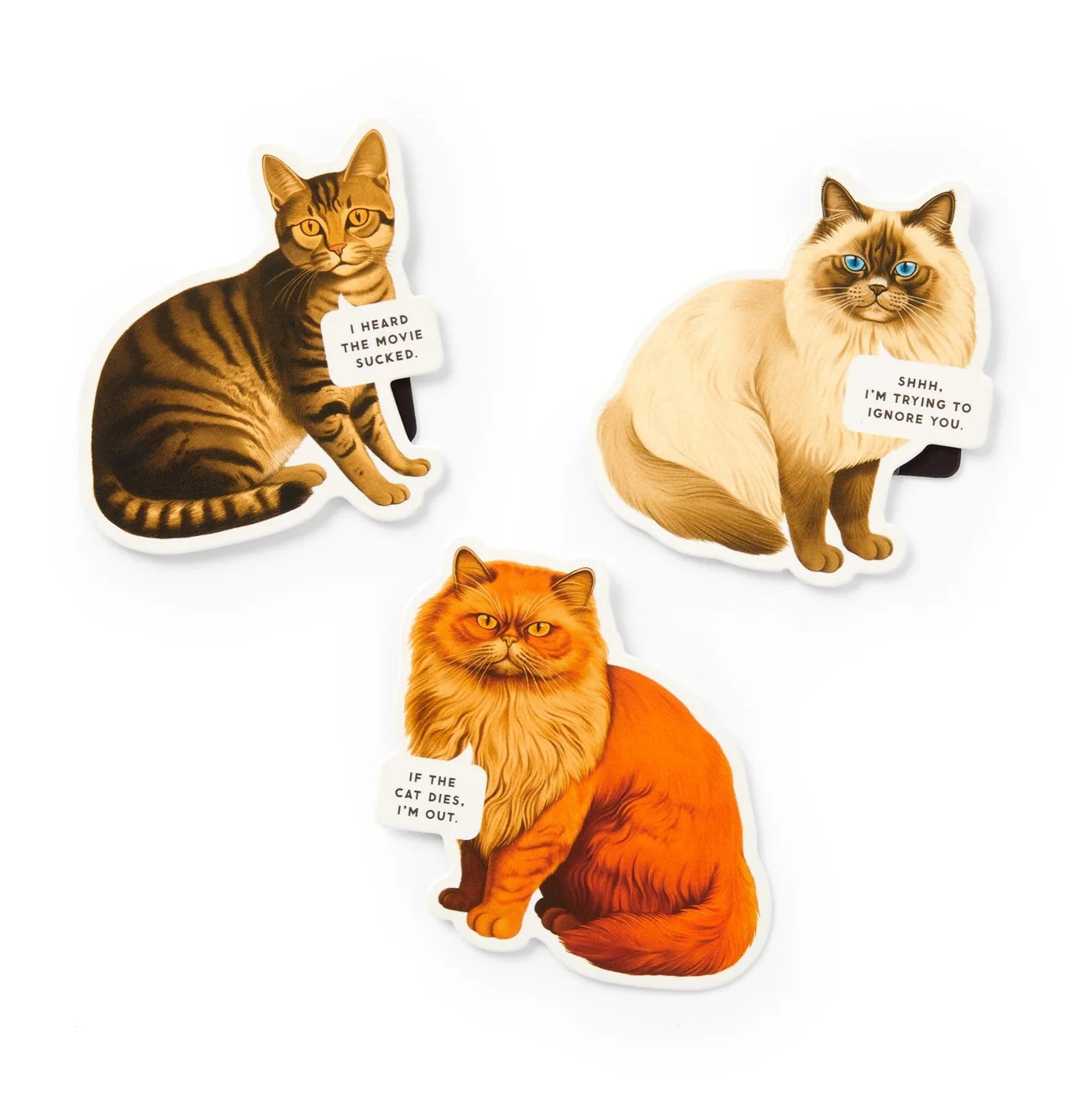 Moody Cats Magnetic Bookmark Set