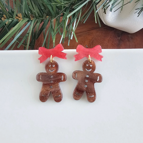 Bow Gingerbread Earrings