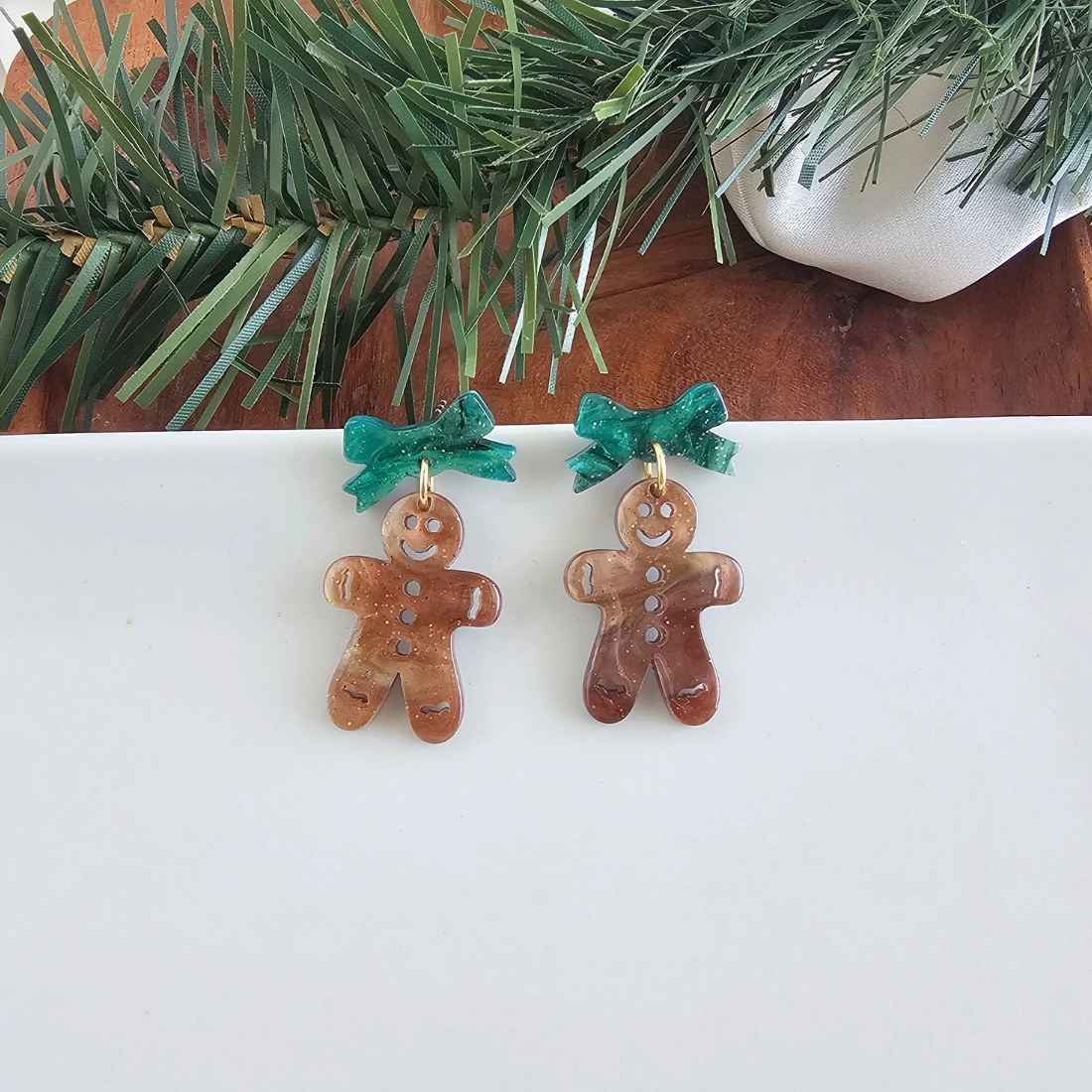 Bow Gingerbread Earrings