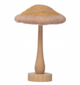 Wool Mushroom with Wood Base and Glitter