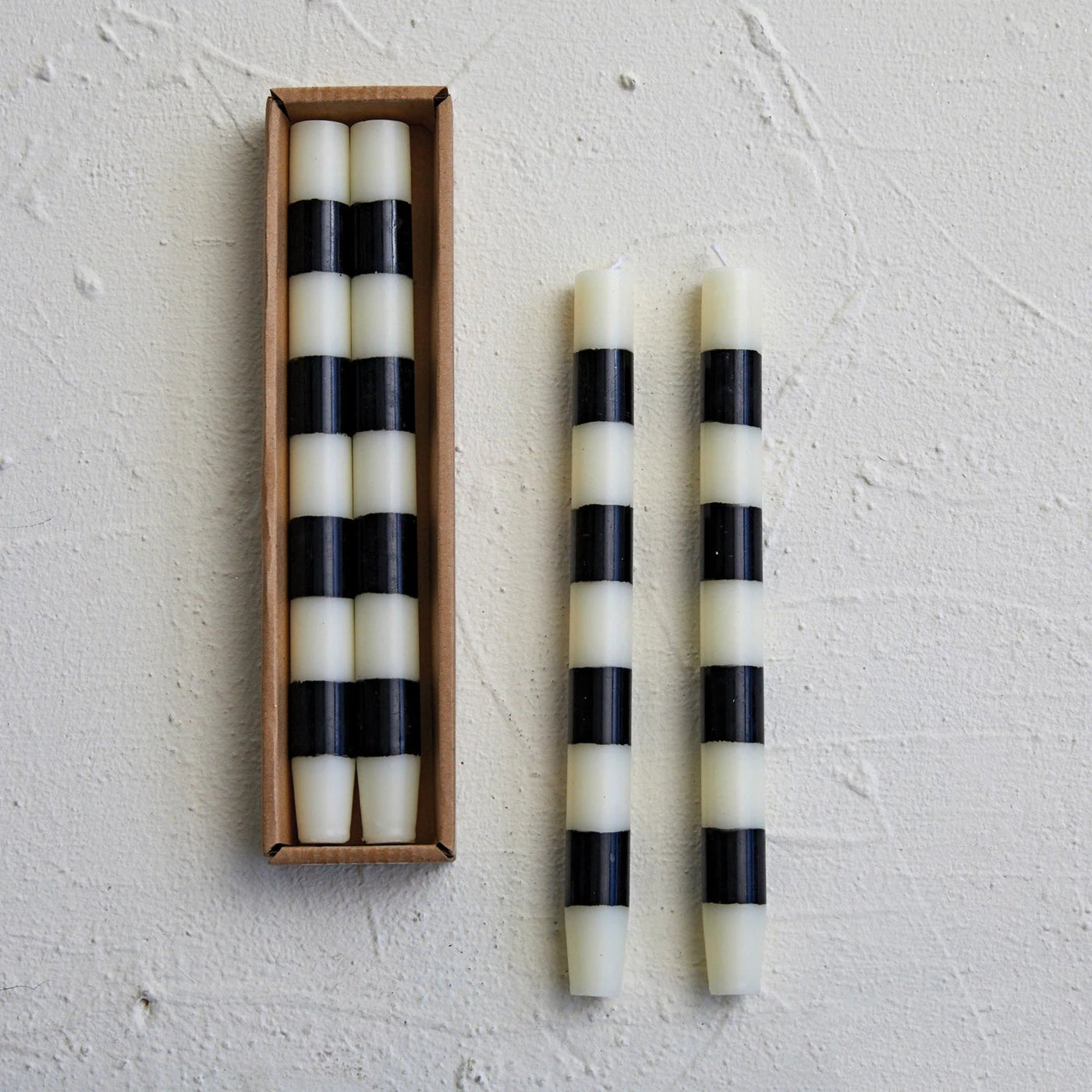 Striped Taper Candle Set
