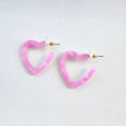 Mini Acrylic Heart Hoops