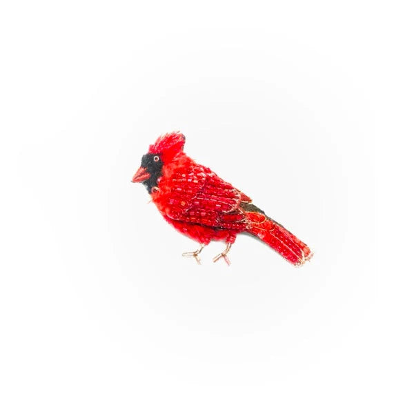 Common Cardinal Beaded Pin