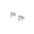 Mini Polished Cross Earrings