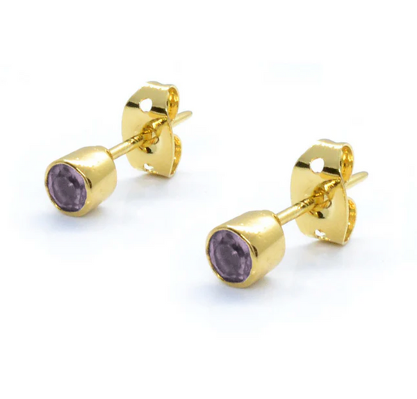 Petite Amethyst Stud Earrings