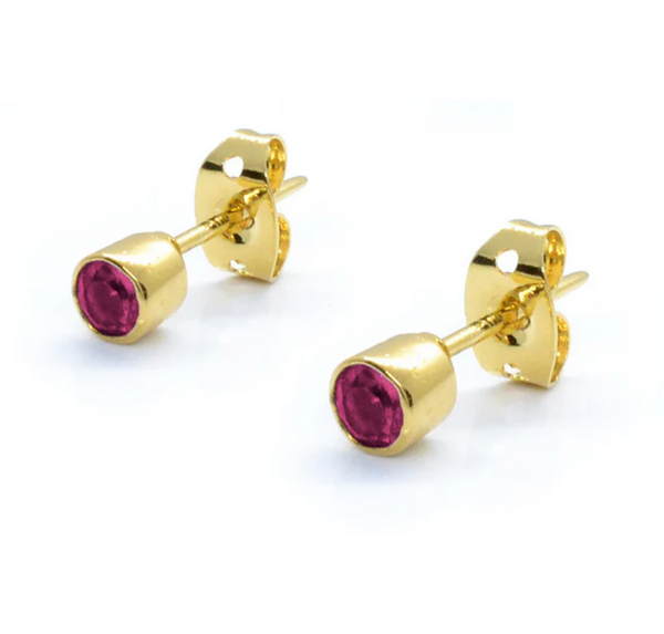Petite Ruby Stud Earrings