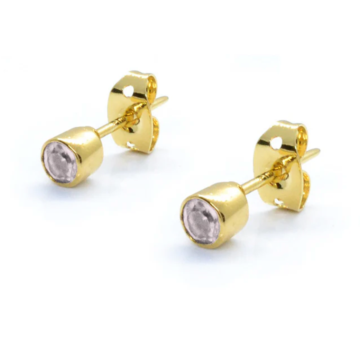 Petite Pink Topaz Stud Earrings