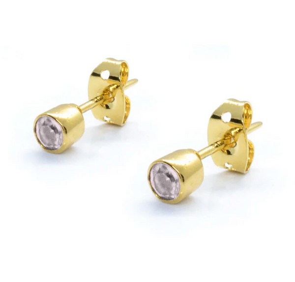 Petite Pink Topaz Stud Earrings
